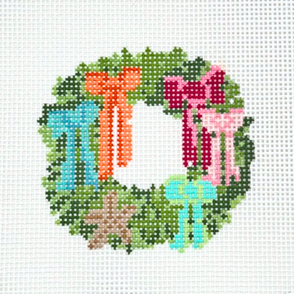 Coastal Christmas Wreath Needlepoint Canvas