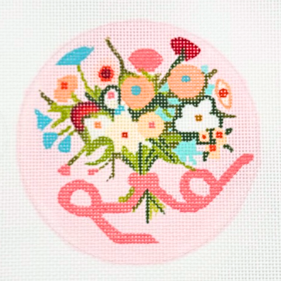 Summer Bouquet Round Needlepoint Canvas