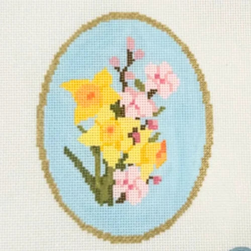 March Birth Flowers Needlepoint Canvas