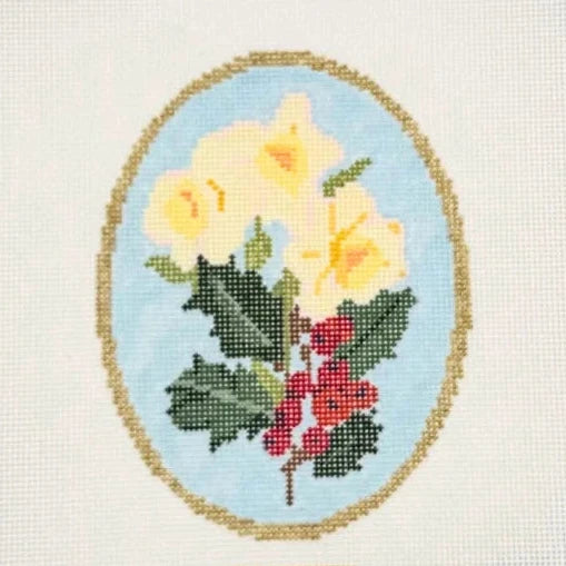December Birth Flowers Needlepoint Canvas