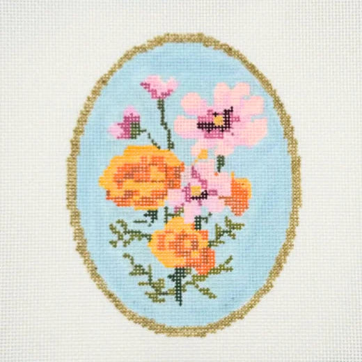 October Birth Flowers Needlepoint Canvas