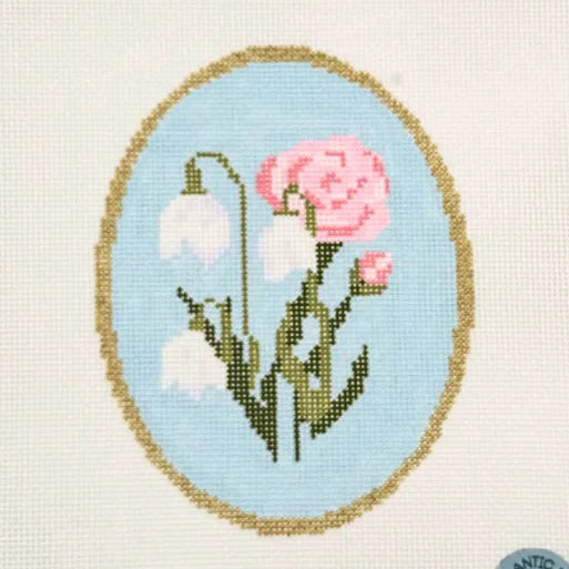 January Birth Flowers Needlepoint Canvas