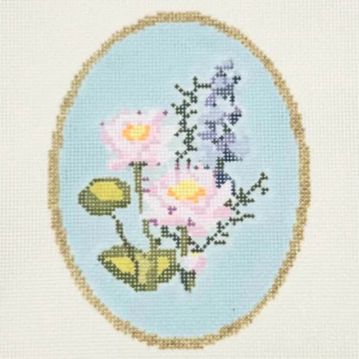 July Birth Flowers Needlepoint Canvas