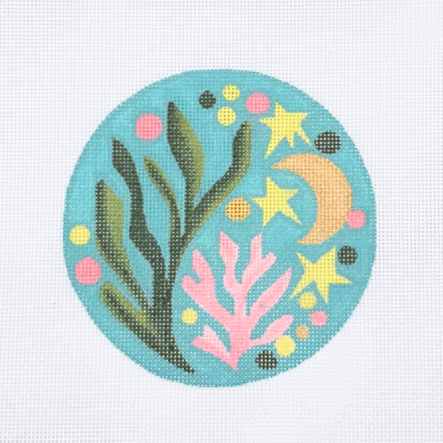 Ode to Matisse Round Needlepoint Canvas
