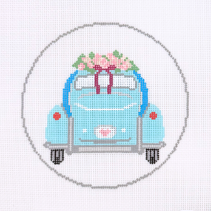 Going to the Chapel Car Round Needlepoint Canvas