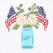 USA Flag Jar Needlepoint Canvas