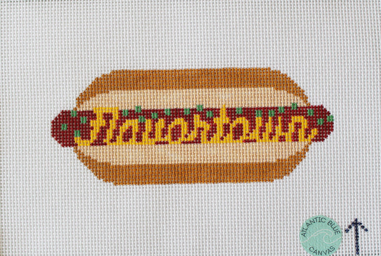 Flavortown Hotdog Needlepoint Canvas
