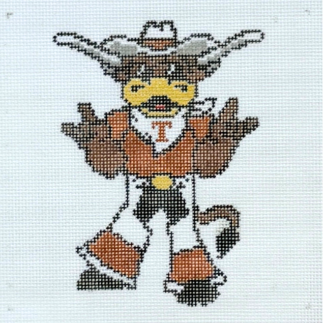 Vintage Mascot with Horns Needlepoint Canvas