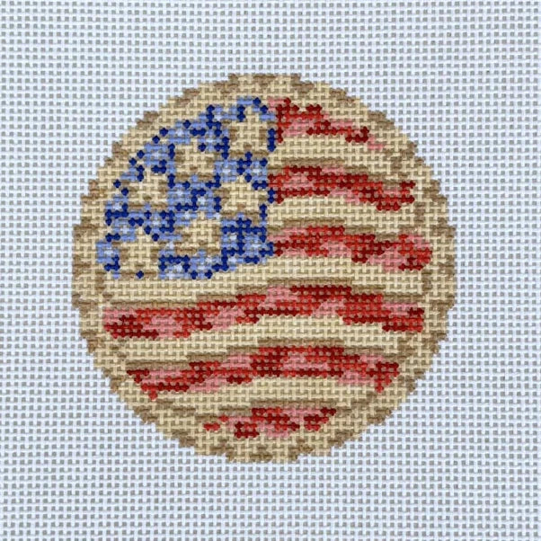 4th of July Pie Round Needlepoint Canvas