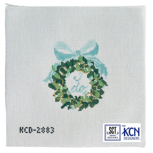 Wedding / Engagement Wreath Needlepoint Canvas