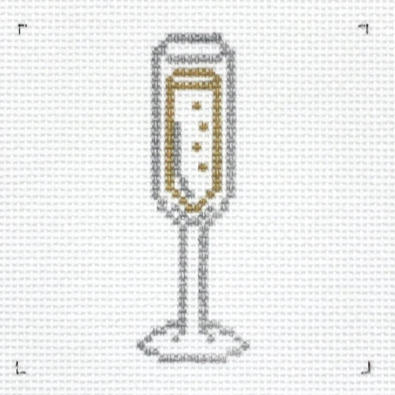 Champagne Silhouette Needlepoint Canvas