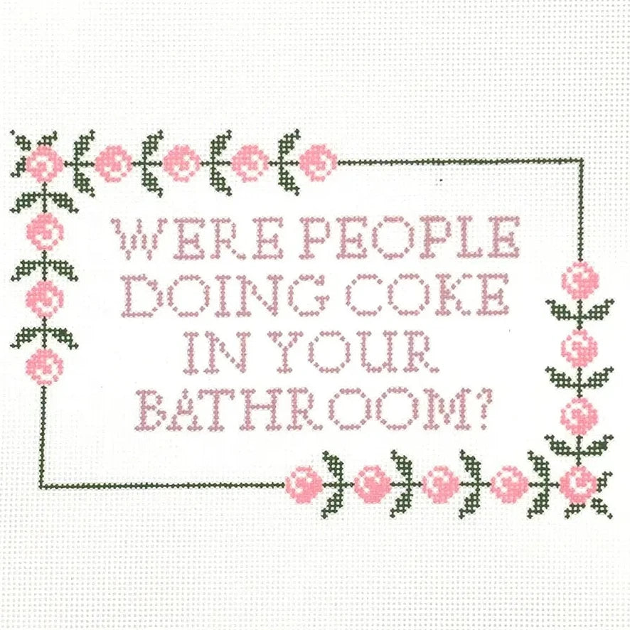 Coke in Bathroom Needlepoint Canvas