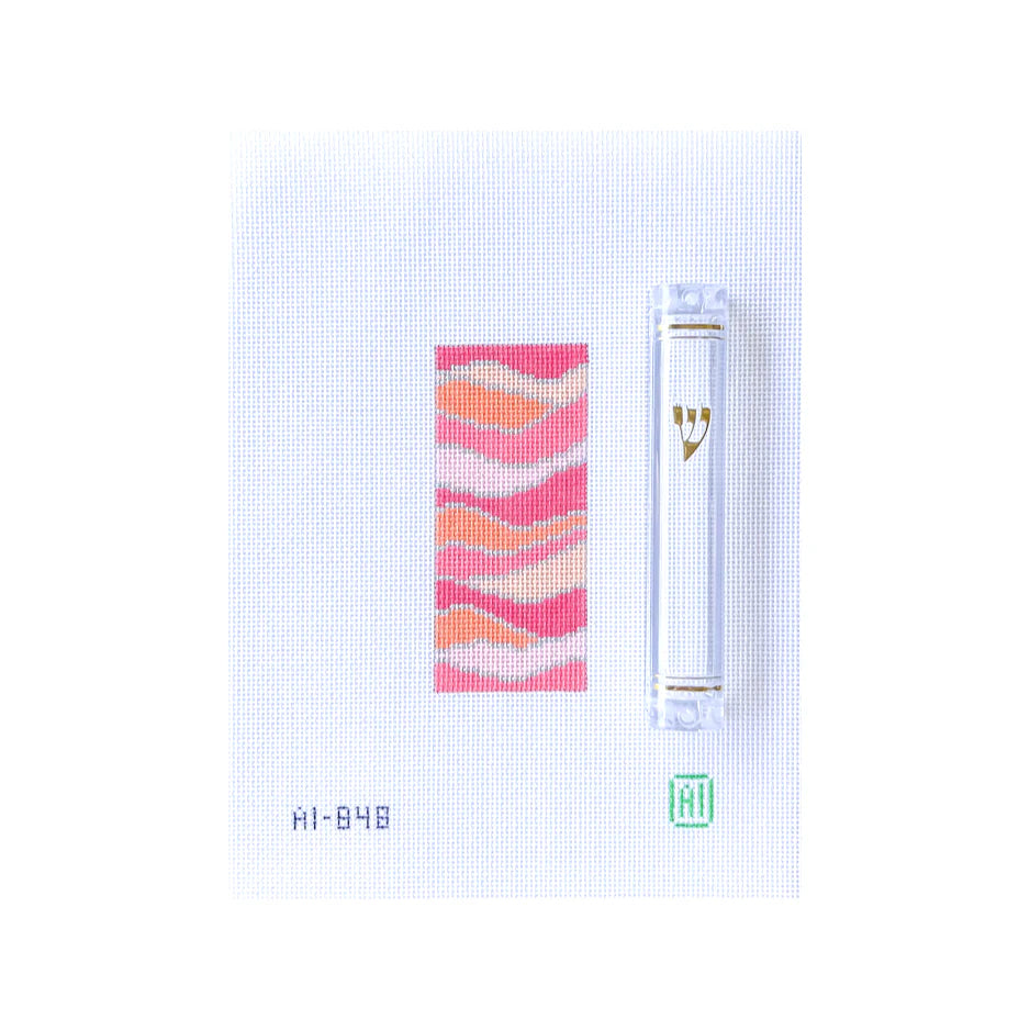 Miami Waves Mezuzah Needlepoint Canvas