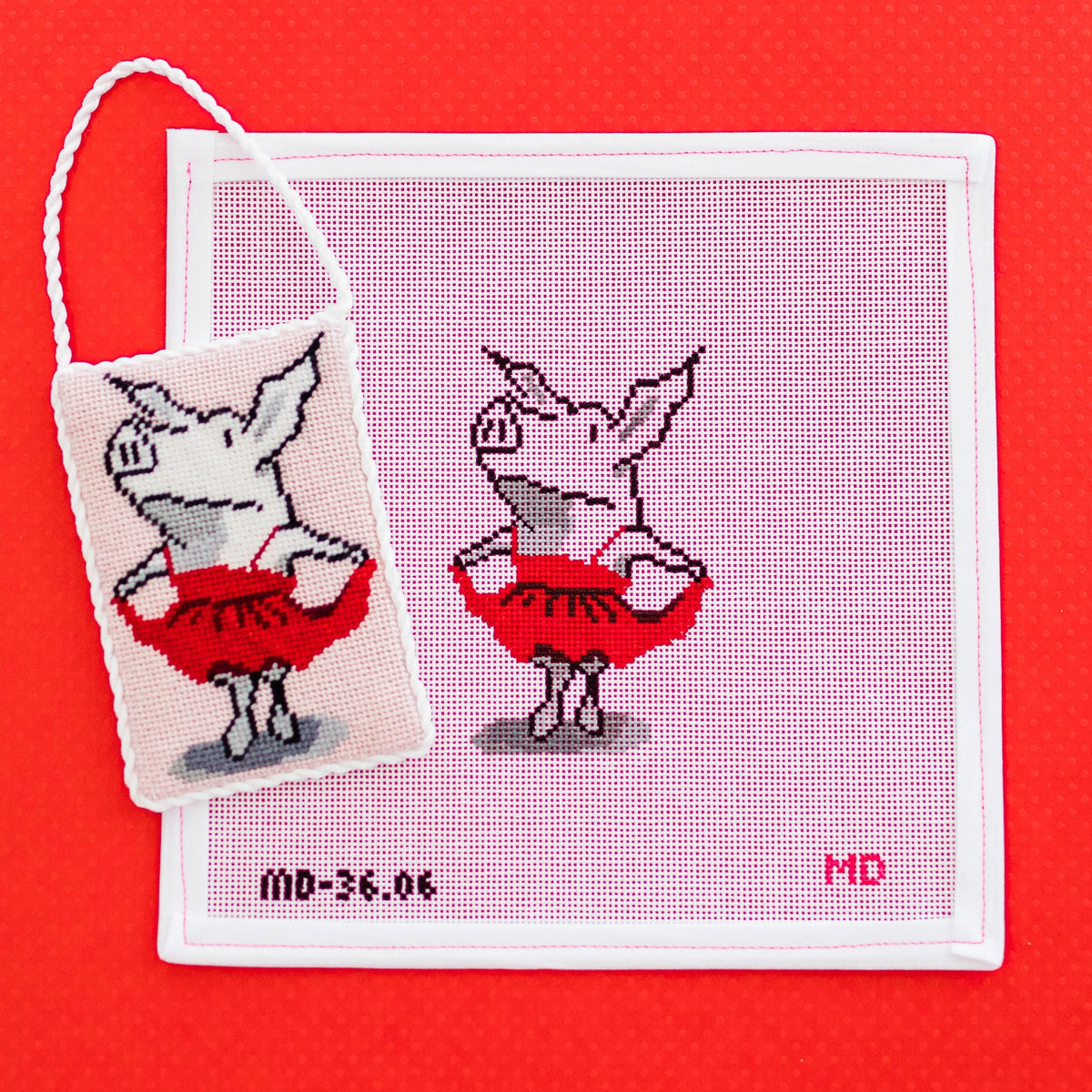 Pig Ready for the Red Carpet Needlepoint Canvas