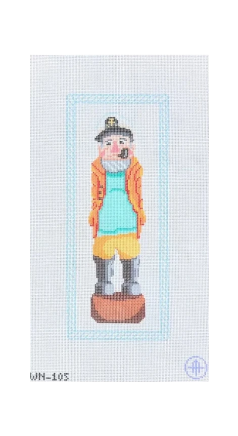 Old Salt Wooden Sea Captain Needlepoint Canvas