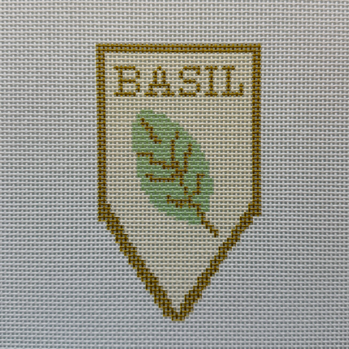 Basil Garden Marker Needlepoint Canvas