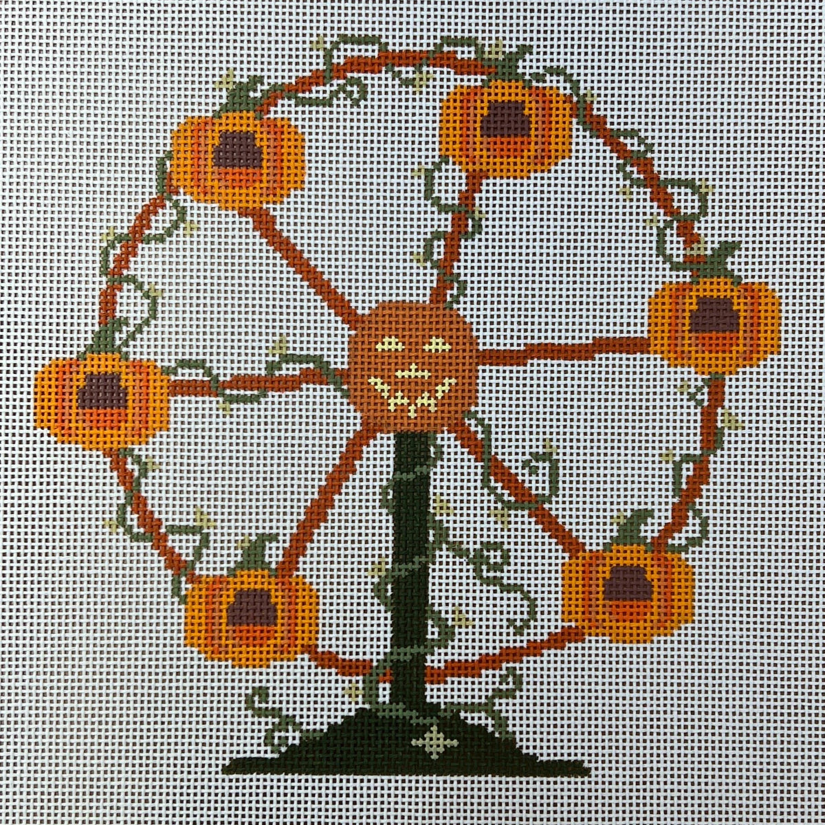 Pumpkin Ferris Wheel (18M) Needlepoint Canvas