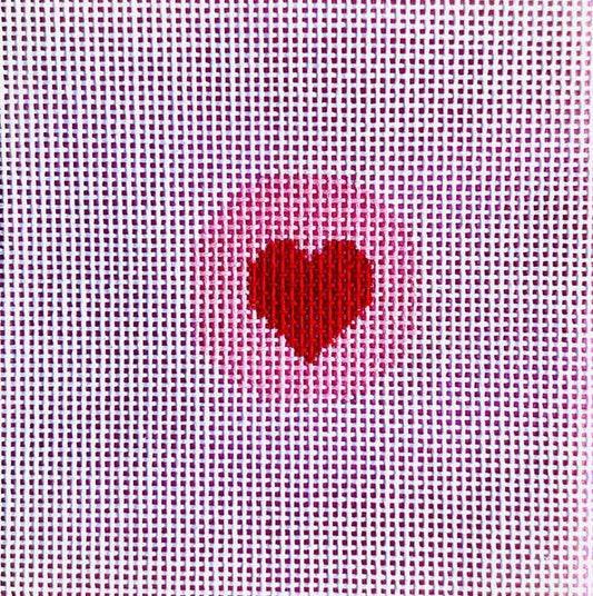 Mini Pink Heart Needlepoint Canvas