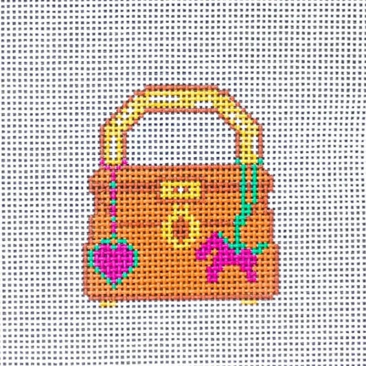 Bag Charm Love Lock Needlepoint Canvas