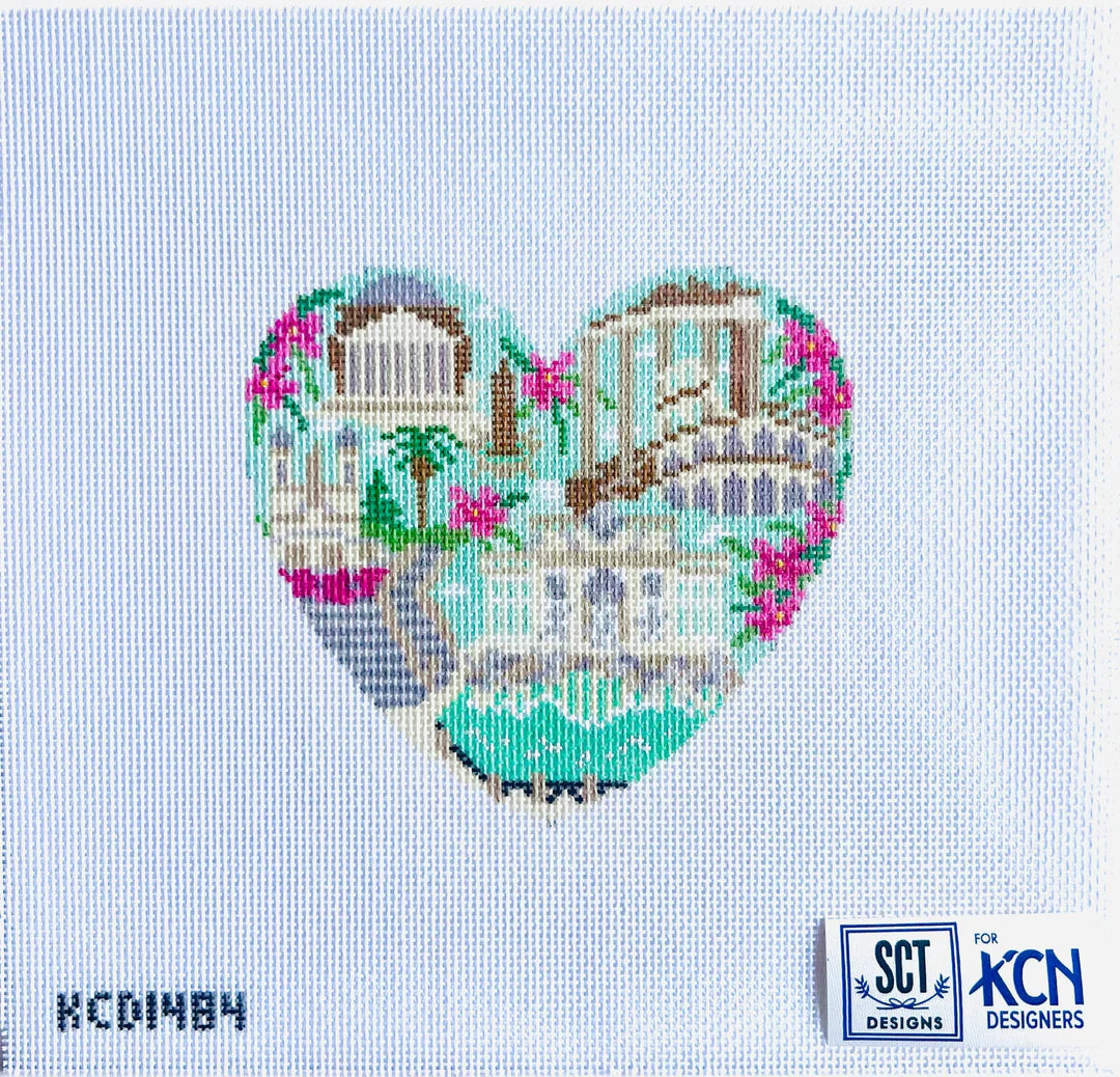 Rome Heart Needlepoint Canvas