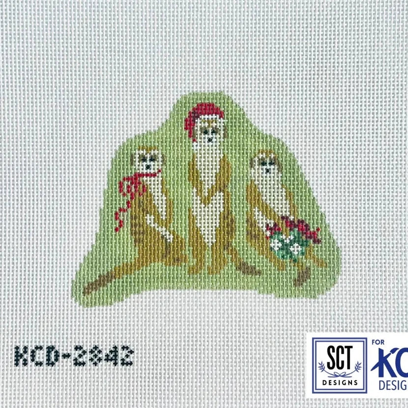 Holiday Meerkats Needlepoint Canvas