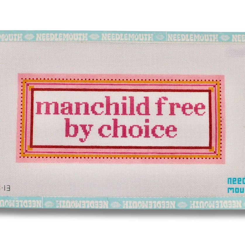 Manchild Free by Choice Needlepoint Canvas