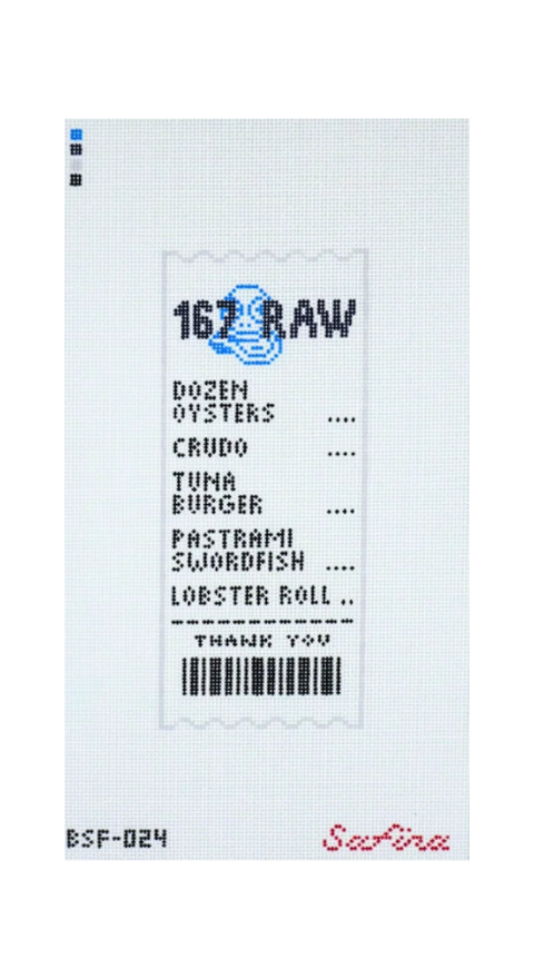 167 Raw Receipt Needlepoint Canvas