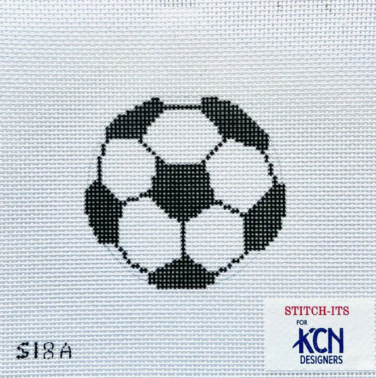 Soccer Ball Round Needlepoint Canvas