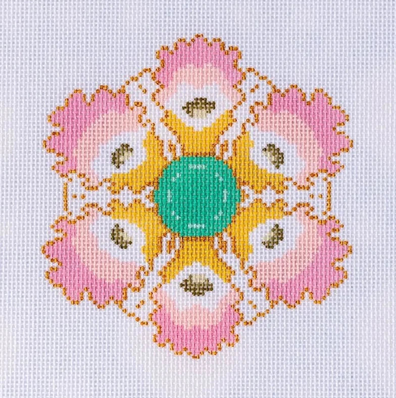 Pink Oyster Plate Needlepoint Canvas