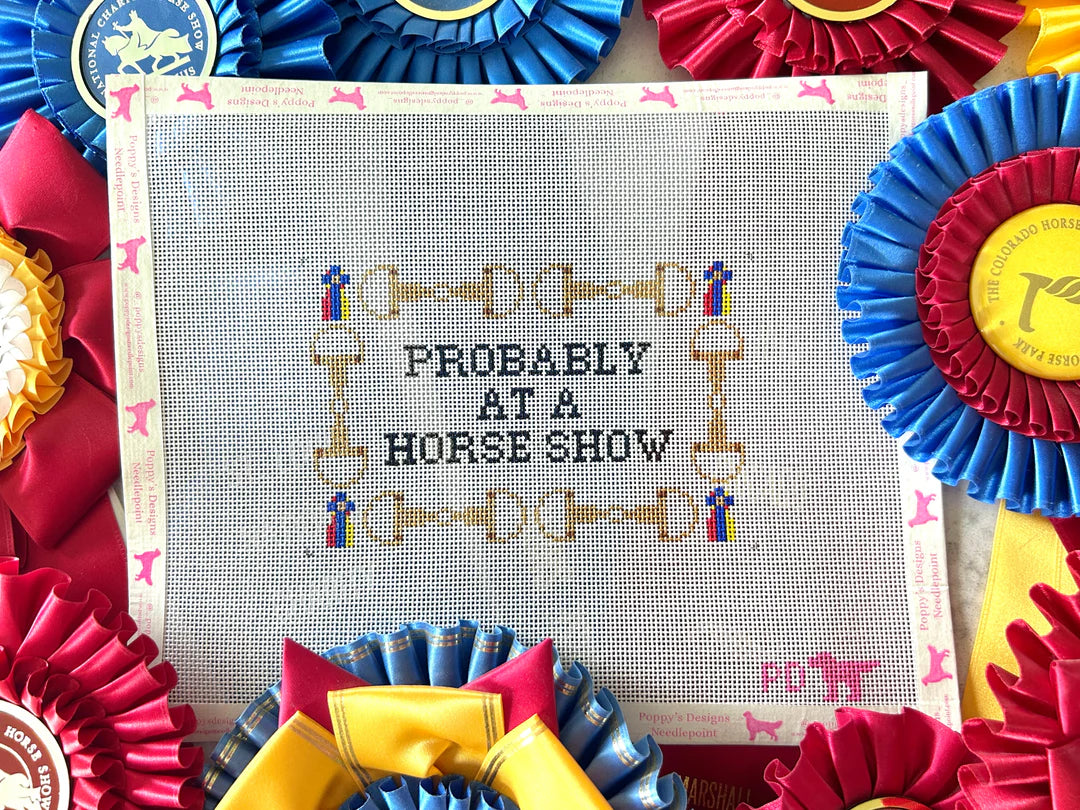 Probably at a Horse Show Needlepoint Canvas