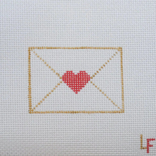Red Love Note Needlepoint Canvas