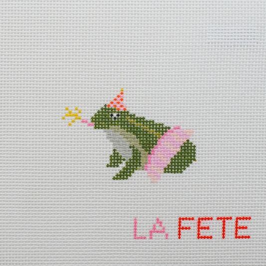 Party Animals - Frog Needlepoint Canvas