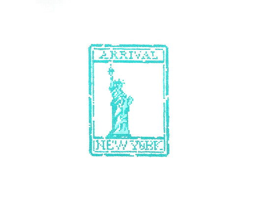 New York Passport Stamp Needlepoint Canvas