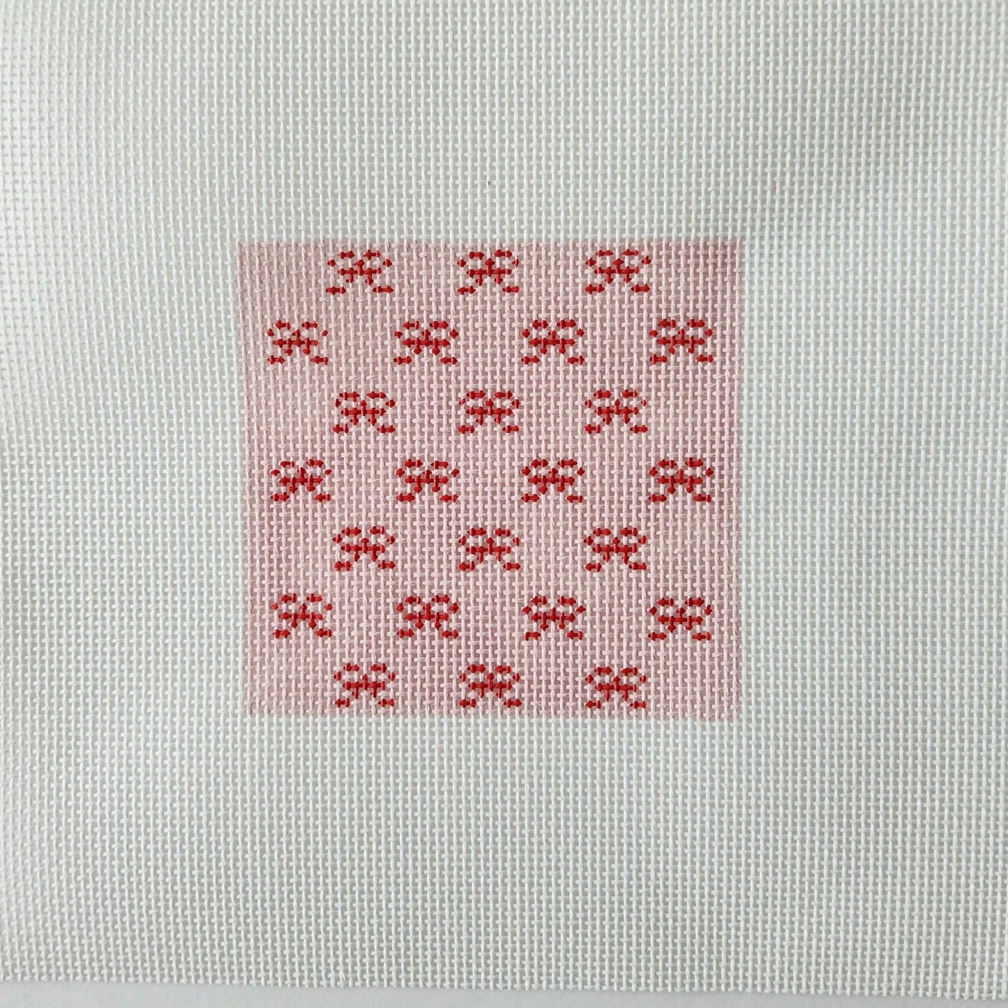 Pink Bows Square Needlepoint Canvas