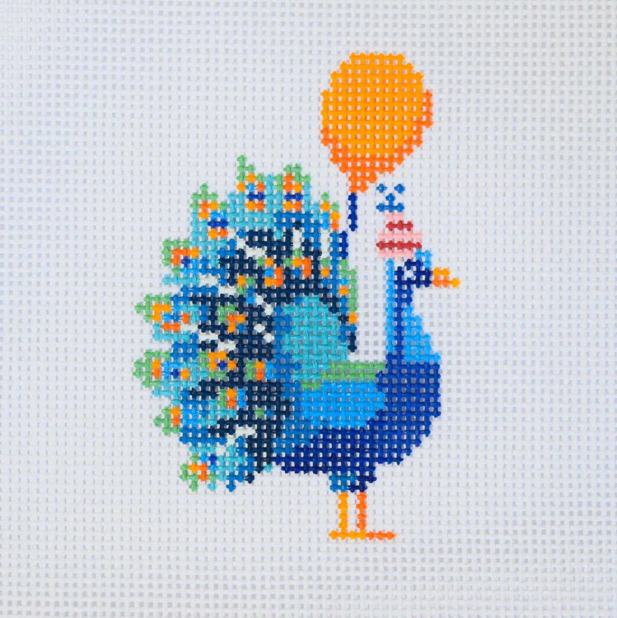 Party Animals - Peacock Needlepoint Canvas