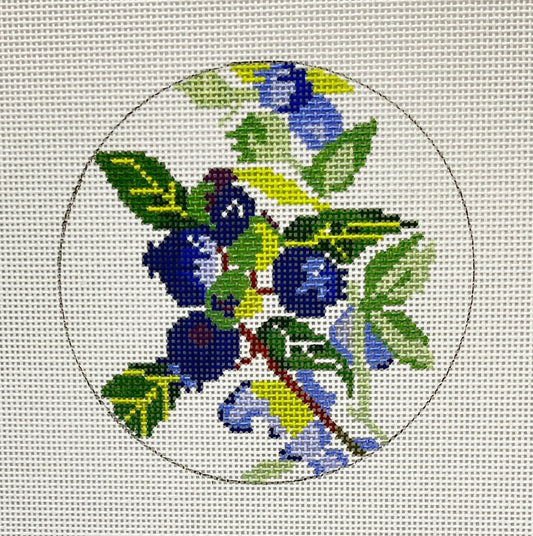 Blueberry Round Needlepoint Canvas