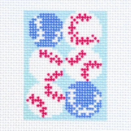 Baseball Bag Tag Needlepoint Canvas