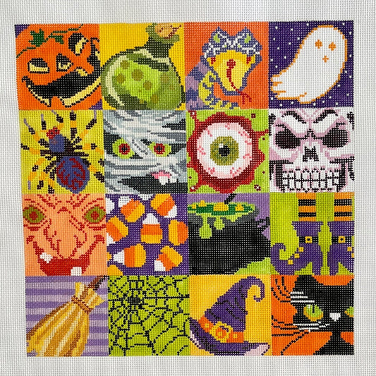 Halloween Squares Needlepoint Canvas