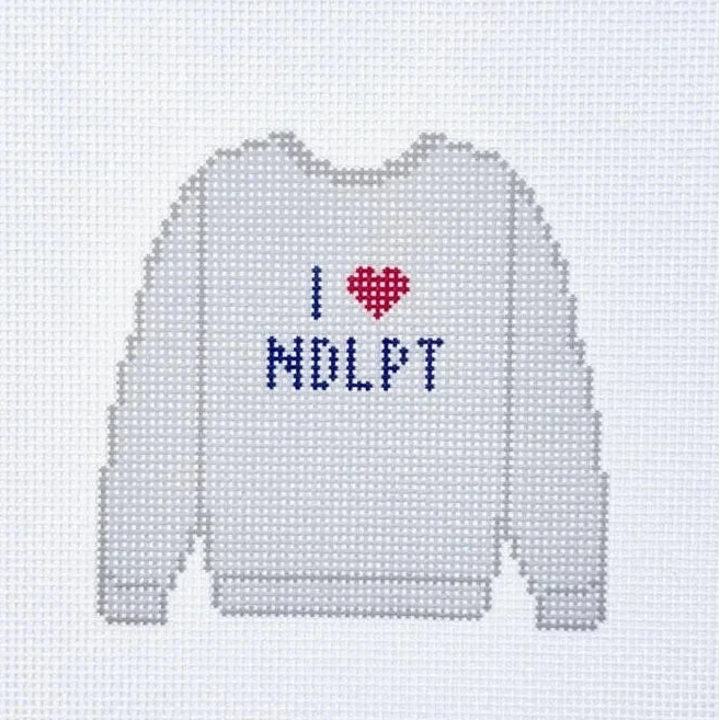 I Heart NDLPT Sweatshirt Needlepoint Canvas