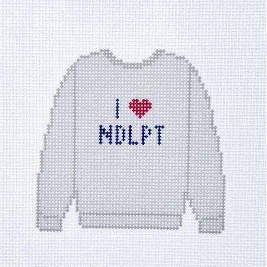 I Heart NDLPT Sweatshirt Needlepoint Canvas