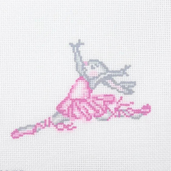 Leaping Ballet Bunny Needlepoint Canvas