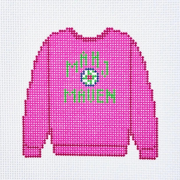 Mahj Maven Sweatshirt Needlepoint Canvas