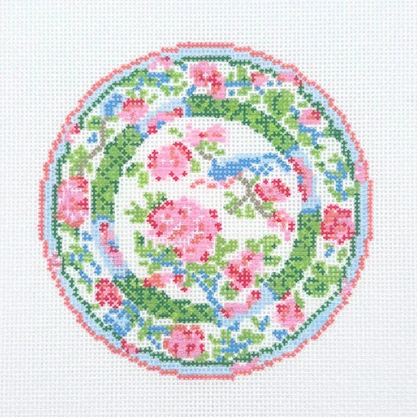 Chinoiserie Plate Needlepoint Canvas
