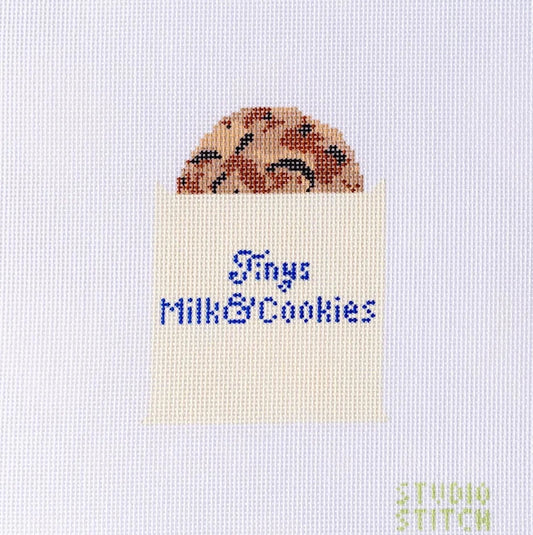 Tiny's Milk and Cookies Bag Needlepoint Canvas