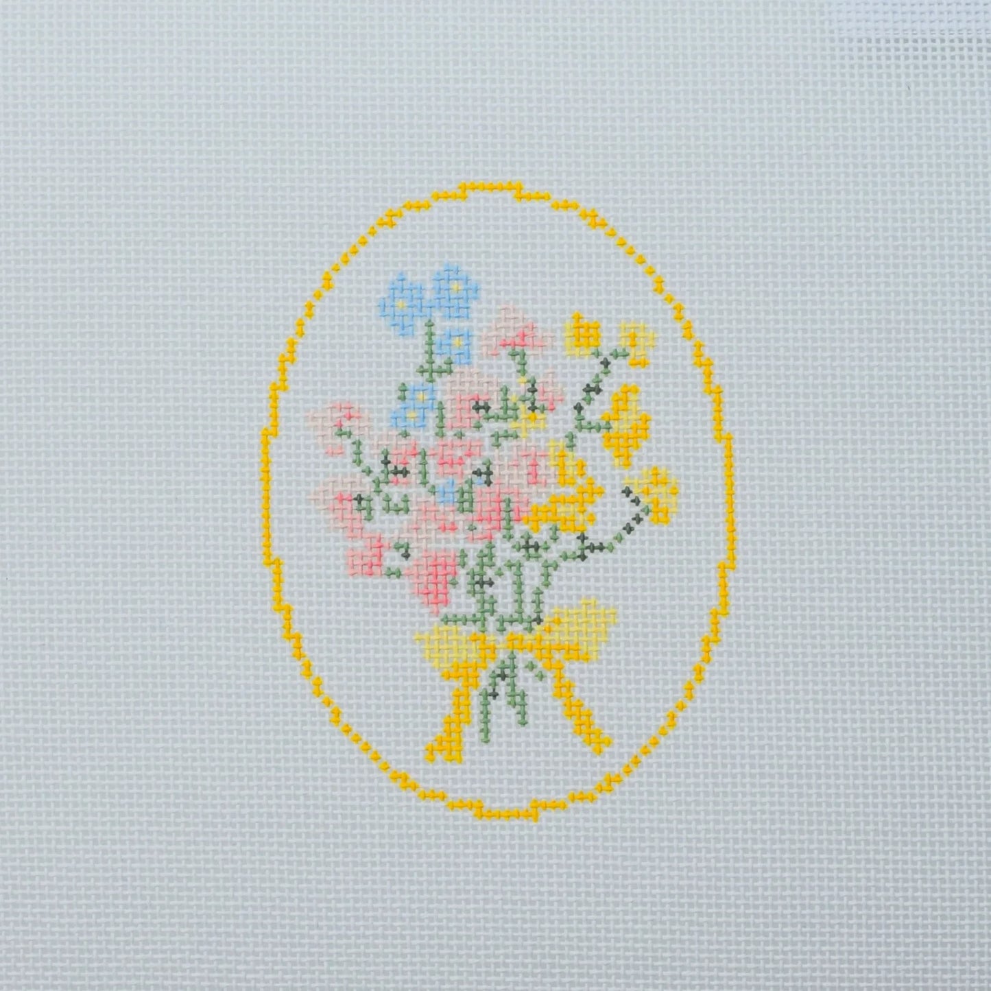 Spring Floral Cameo Needlepoint Canvas