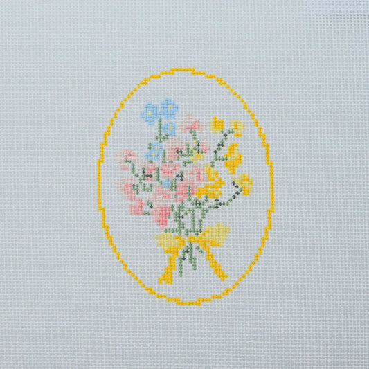 Spring Floral Cameo Needlepoint Canvas