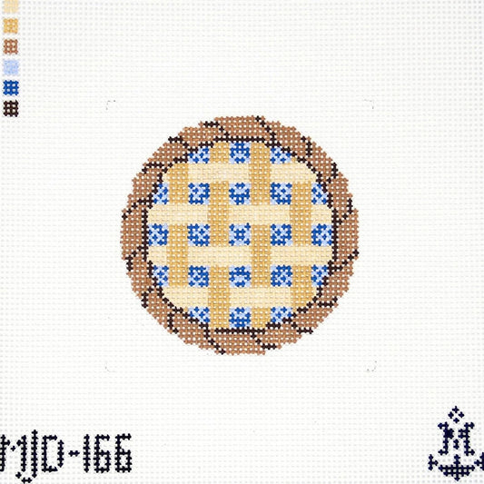 Blueberry Pie Round Needlepoint Canvas