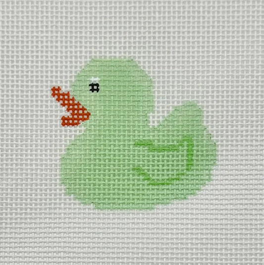 Mini Green Rubber Duck Needlepoint Canvas