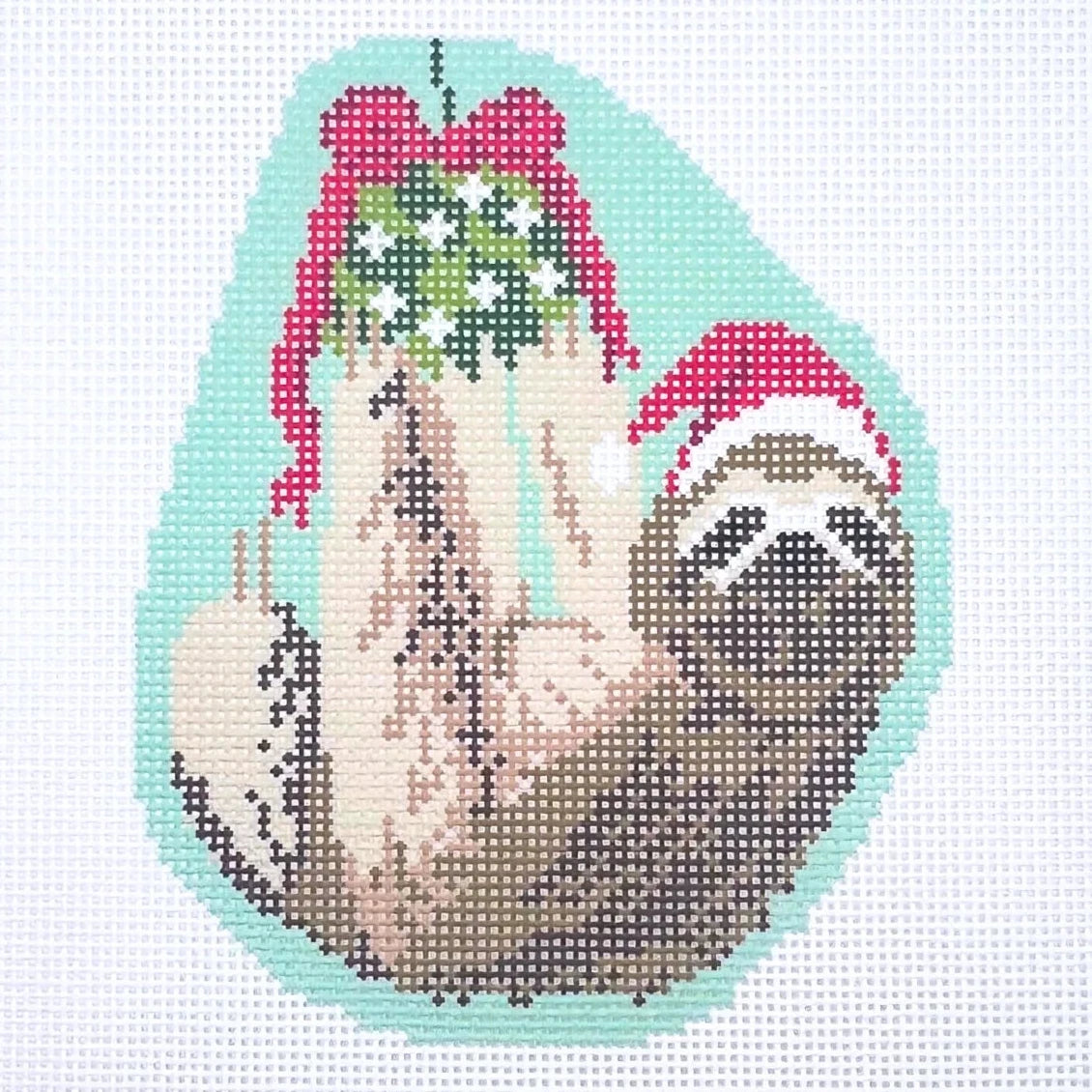 Holiday Sloth Needlepoint Canvas