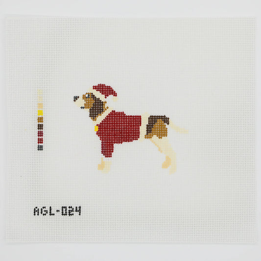 Santa Beagle Needlepoint Canvas